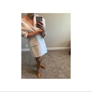 Oversized mens silk ivory blazer